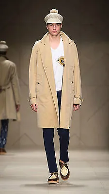 $2495 Burberry Prorsum 38 48 Men Beige Classic Trench Coat Oversize Loose Fit • $1868.85