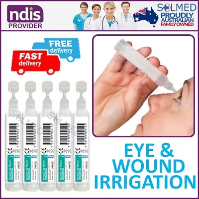 10 X FIRST AID SALINE WOUND & EYE WASH IRRIGATION TWIST TOP AMPS 20mL STERILE • $25.40