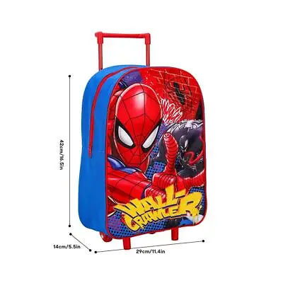 Marvel Spiderman Children's Trolley Suitcase Wheeled Bag Kids Luggage Comic Fans • $20.19