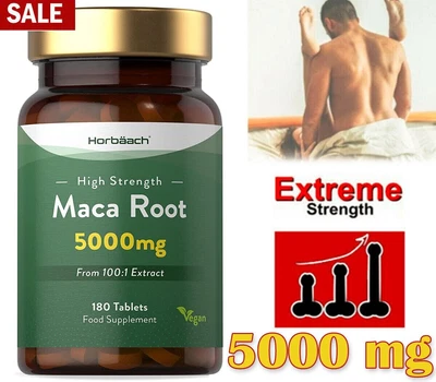£10.79 • Buy MACA ROOT HIGH STRENGTH EXTRACT CAPSULES 5000mg 180 VEGAN 3 MONTH SUPPLY