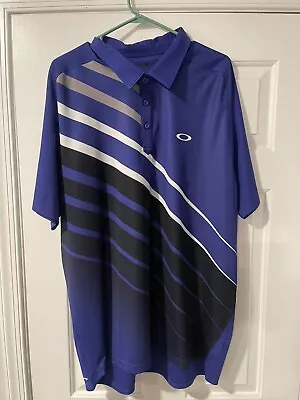 Mens Oakley Ohydrolix Size XXL Purple Regular Fit Polo Style Shirt • $17.99