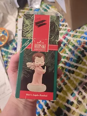 Hallmark Ornament - Mary's Angels Rosebud - 3rd In Collectors Series - 1990 • $11.99