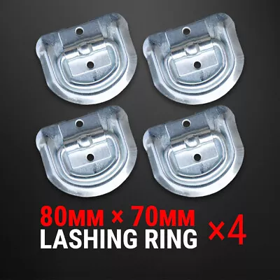 4 Pcs Lashing D Ring Zinc Plated Rope Ring Tie Down Anchor Trailer UTE • $9.86