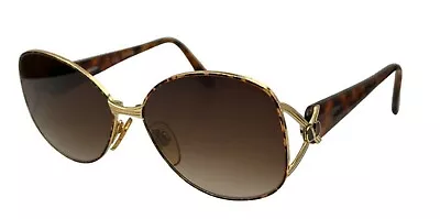 Vintage Valentino V350 Brown Gold Oval Sunglasses W/ NEW LENSES! • $96