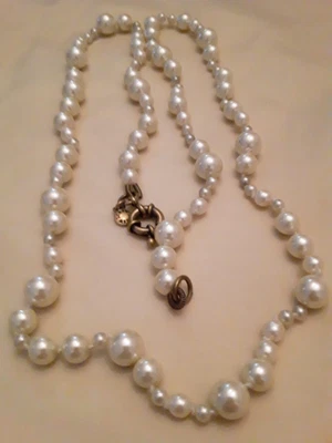 $19.90 • Buy J. CREW Long Faux Pearl Necklace Knotted 