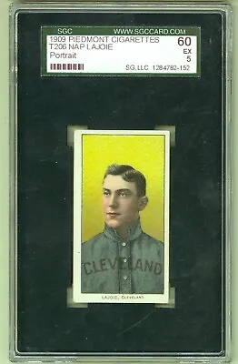 1909 T206 NAP LAJOIE Portrait Cleveland Indians HOF SGC 5 Piedmont 150/25 • $3300