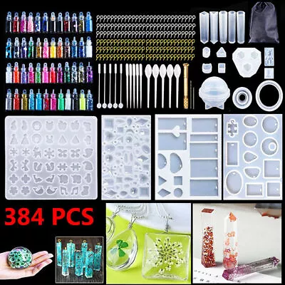 £10.99 • Buy 384 PCS Resin Casting Epoxy Molds Silicone Jewelry Making DIY Craft Mould Kit UK