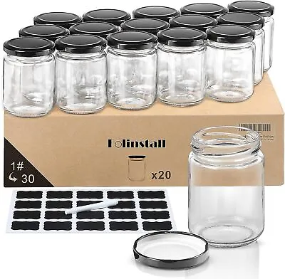 Folinstall 8 Oz Small Glass Jars With Airtight Lids 20 Pcs Empty 8 Oz Clear  • $32.70
