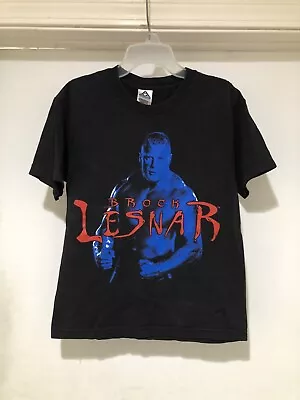 Vintage 2003 WWE Brock Lesnar F-5 Youth T Shirt L Wrestling Undertaker The Rock • £19.79