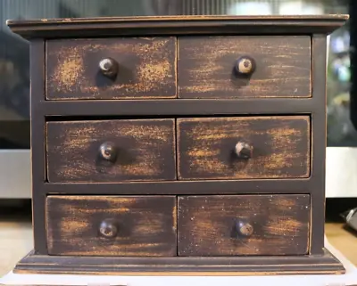 Vintage Boyds Bears Brown Dresser Furniture Six Drawers Bear Stamp 0n Top • $35