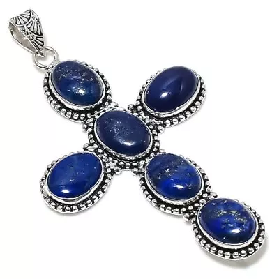 Lapis Lazuli Gemstone Handmade 925 Sterling Silver Jewelry Pendant 3.74  Y366 • $10.99