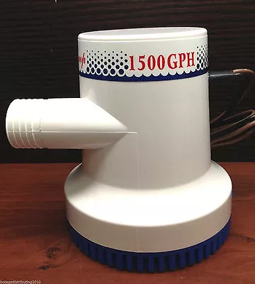 Marine Boat 1500 GPH ABS Manual Bilge Pump 12V Straight Hose Adaptor 1.2  Hose • $43.99