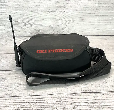 Vintage Car Phone - OKI Brick Telephone / Battery & Carry Bag Case - POWERS UP • $39.95