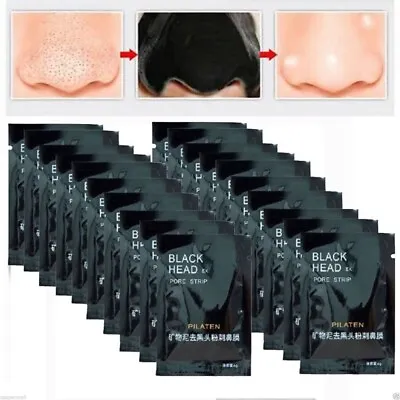 Black Face Mask PILATEN Blackhead Remover Pore Mud Cleansing Peel Off Mask 6gx20 • £3.99