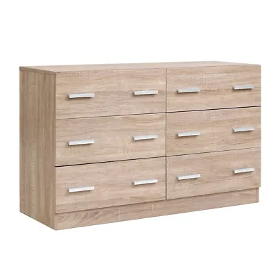 Artiss 6 Chest Of Drawers Dresser Tallboy Storage Cabinet Bedroom Oak VEDA • $157.70