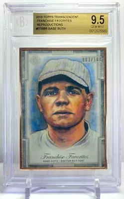 2019 Topps Transcendent Franchise Favorites Babe Ruth #3/100 BGS 9.5! Jersey #! • $450