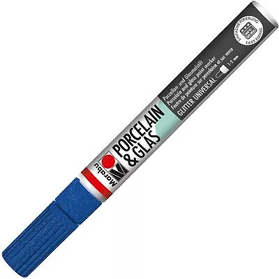 Marabu Porcelain/Glas Painter Marker Pen 1-2mm Glitter Sapphire • £6.79