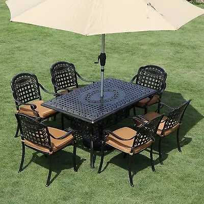 7PCS Patio Dining Set Cast Aluminum Outdoor Furniture Rectangle Table Chair Set  • $999.99