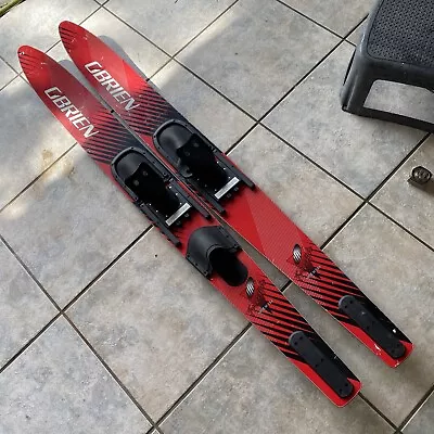 $128 • Buy OBrien Freestyle 67  Combo Water Skis W/   Bindings Red Composite Nice!