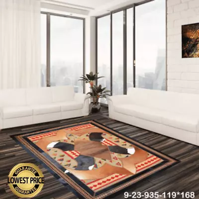 New 100% Cowhide And Kilim Rugs Carpet Patchwork Cowskin  Area Rug 23 • $200