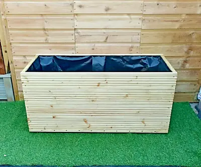 Raised Garden Pond Wooden Water Feature 110x53x51h Cm Ready To Use Garden Gift • £185