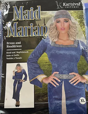 Ladies Maid Marian Fancy Dress Costume Medieval Maid Robin Hood Marion Outfit • £29.99
