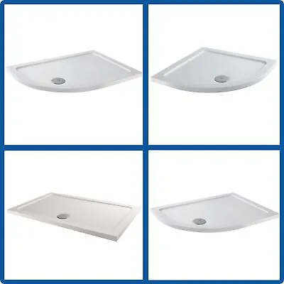 £129 • Buy Premium Shower Tray Anti-Slip Square Rectangle Quad Offset Light FREE Waste