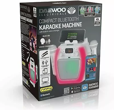 £69.95 • Buy Daewoo Karaoke Machine  Compact Portable Voice Changer LED Bluetooth  