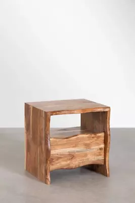 Bedside Table In Acacia Wood Acacia Brown Dim. H 46 Cm Width 45 Cm Depth 40 Cm • $275.08