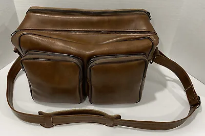 $19.90 • Buy Vintage Combo Leather Camera Bag By Perrin 718 With Shoulder Strap. Brown.