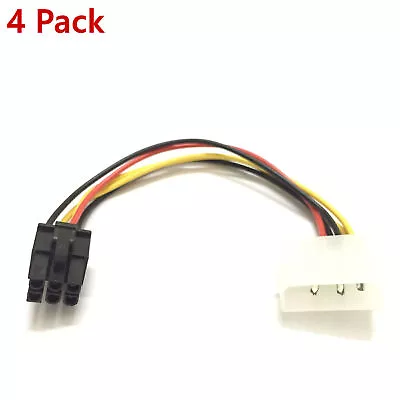 4 Pack Molex 4 Pin To 6 Pin PCI-Express Video Card Power Converter Adapter Cable • $3.16