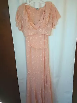 Eveliina Vintage X J Crew Kielo Set 4 Maxi Dress Pink Floral Embroidered Bridal • $119.90