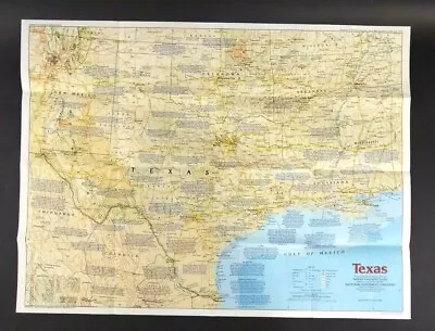 Vintage 1986 Wall Map Making America Texas National Geographic Longhorn State • $14.71