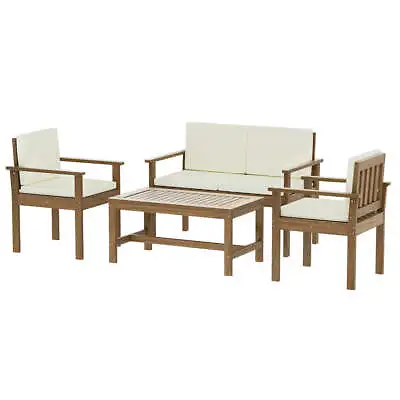 $434.13 • Buy Gardeon Outdoor Sofa Set 4-Seater Acacia Wood Lounge Setting Table Chairs