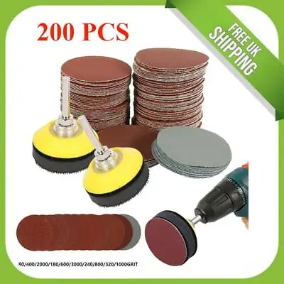 £9.98 • Buy 50MM 200PCS Sanding Discs Pad Kit For Drill Grinder Rotary Tools & Backing CY