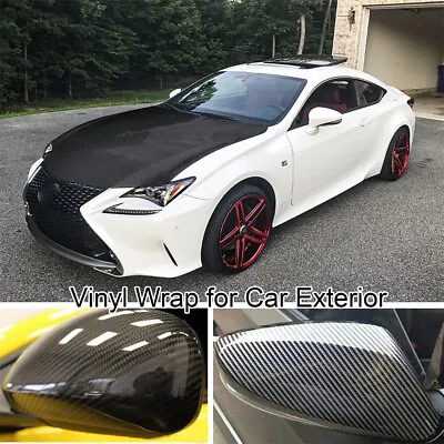 7D Carbon Fiber Vinyl Wrap Roll Car Moto DIY Interior Exterior Black 12x60  1pcs • $9.21