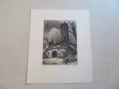 Original Radierung Rothenburg Burgtor Signed Etching • $12