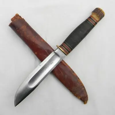 MARBLE'S USA Rare 1911-1919 IDEAL Knife Large Nut Stag Pommel Orig Tube Sheath • $599.95