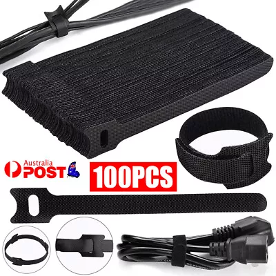 100PCS Black Reusable Plastic Releasable Zip Cable Ties Wire For Organization • $7.70