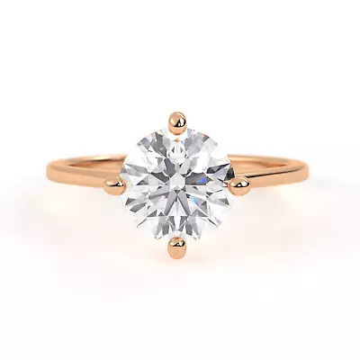 14K Rose Gold 2ct Round IGI Certified Lab Grown Diamond Engagement Ring • $1350.54