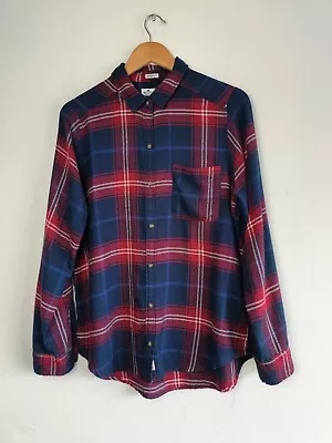 Hollister Boyfriend Fit Check Plaid Long Sleeve Button Up Shirt - Women's Medium • £14.95