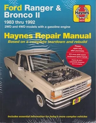 1983-1992 Ford Ranger Bronco II 2WD 4WD Haynes Repair Workshop Shop Manual 20662 • $30.70