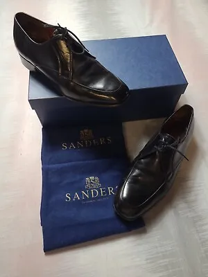 £25 • Buy Sanders Mens Black Leather Lanchester Lace Up Smart Shoes UK Sz 7.5 In Box