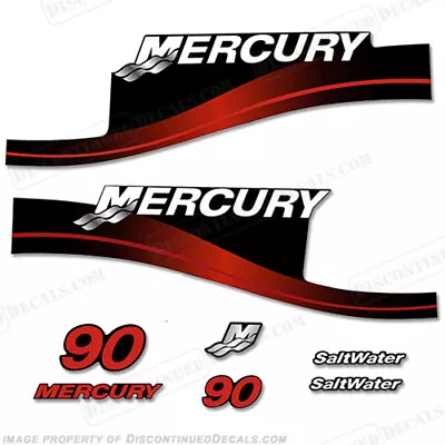 Fits Mercury 90hp Saltwater Series Decal Kit (Red) • $99.95