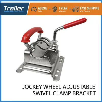 Extra Heavy Duty Swivel Bracket Removable Bolt On Jockey Wheel Stand Trailer • $66.88