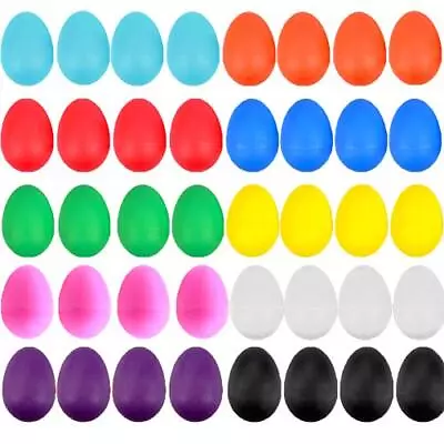 40 Pcs Plastic Egg Shakers Percussion Musical Egg Maracas 10 Colors Easter Eggs • $26.83