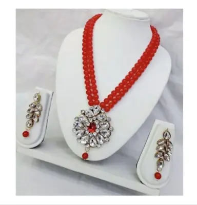 $31.12 • Buy Indian Pearl Gold Tone Fashion Wedding Jewelry Bridal Necklace Earring Set