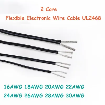 £1.50 • Buy 2 Core Flexible Electronic Wire UL2468 Electrical Cable 16 - 30AWG Copper Tinned