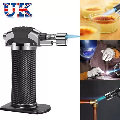 Butane Gas Micro Blow Torch Lighter Welding Soldering Refillable Tool Black UK • £7.95