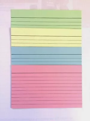 £3.99 • Buy Record Revision Index Flash Cards White /Colour Lined Home/Office 5X3  & 6X4  UK